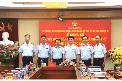 Cục XI công bố các quyết định của Tổng Thanh tra Chính phủ về công tác cán bộ