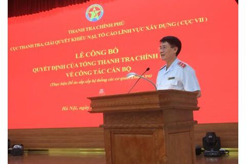 Cục VII trao các quyết định của Tổng Thanh tra Chính phủ về công tác cán bộ