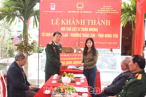 Khánh thành nhà thờ liệt sĩ tại phường Trần Lãm