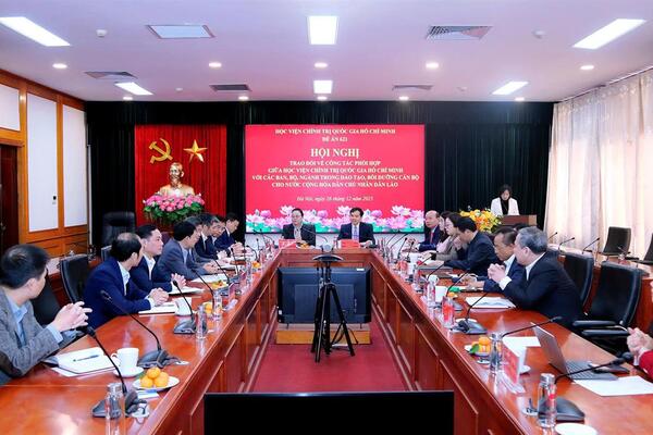 Hội nghị trao đổi về công tác phối hợp giữa Học viện Chính trị quốc gia Hồ Chí Minh với các ban, bộ, ngành trong đào tạo, bồi dưỡng cán bộ cho nước Cộng hòa Dân chủ nhân dân Lào