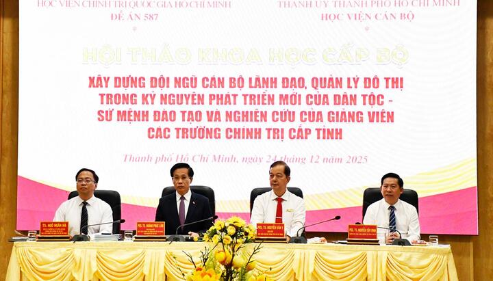 Hội thảo khoa học cấp Bộ “Xây dựng đội ngũ cán bộ lãnh đạo, quản lý đô thị trong kỷ nguyên phát triển mới của dân tộc - Sứ mệnh đào tạo và nghiên cứu của giảng viên các trường chính trị cấp tỉnh”