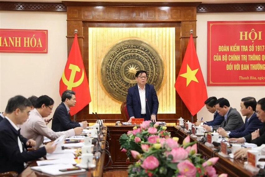 Đoàn kiểm tra của Bộ Chính trị thông qua kết quả kiểm tra với Tỉnh ủy Thanh Hóa