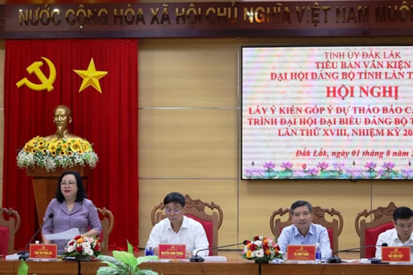 Hội nghị lấy ý kiến góp ý dự thảo Báo cáo chính trị trình Đại hội đại biểu Đảng bộ tỉnh lần thứ XVIII, nhiệm kỳ 2025 – 2030