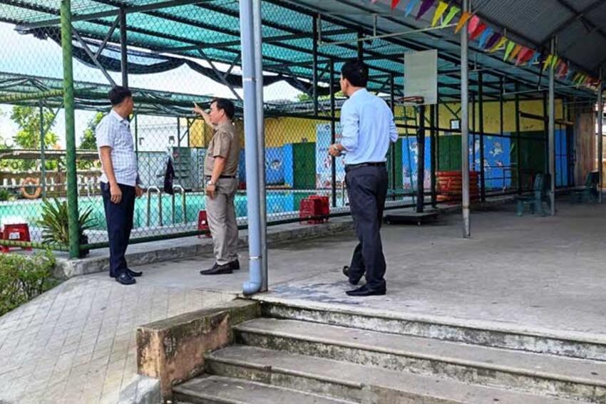 Thường trực Đảng uỷ phường Phong Phú kiểm tra công tác chuẩn bị năm học 2025 - 2026