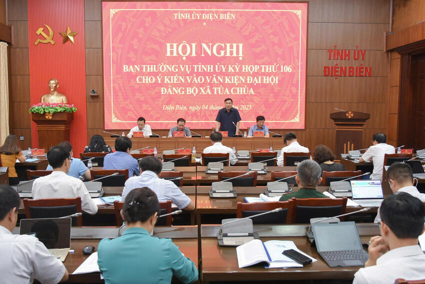 Ban Thường vụ Tỉnh ủy duyệt văn kiện Đại hội Đảng bộ 02 xã Tủa Chùa, xã Mường Phăng