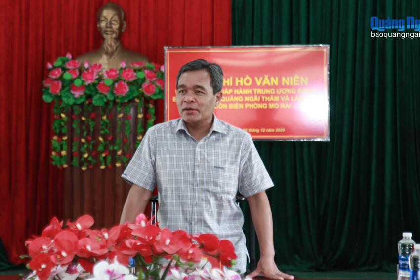 Bí thư Tỉnh ủy Hồ Văn Niên thăm, làm việc với Đồn Biên phòng Mô Rai