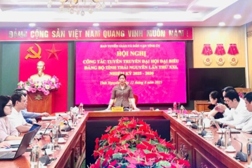 Đẩy nhanh tiến độ thực hiện các nội dung tuyên truyền phục vụ Đại hội đại biểu Đảng bộ tỉnh lần thứ XXI, nhiệm kỳ 2025 - 2030