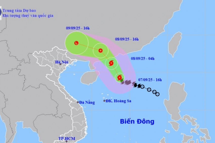 Bão số 7 đã tăng cường độ lên cấp 9-10, giật cấp 13