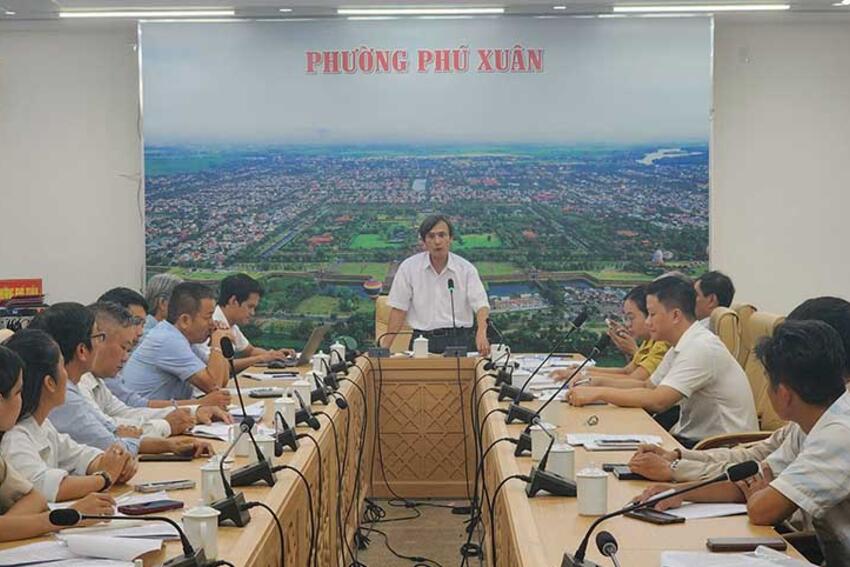 UBND phường Phú Xuân làm việc với Trung tâm Dịch vụ Sự nghiệp công: Tăng cường hiệu quả quản lý, đáp ứng yêu cầu ...