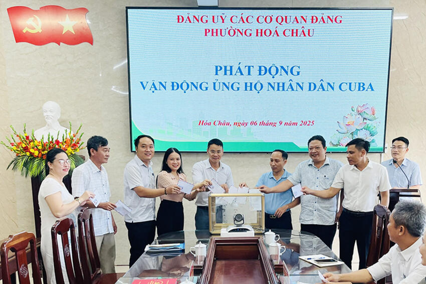 Phường Hóa Châu: Thường trực Đảng ủy dự Chương trình phát động phong trào ủng hộ nhân dân Cuba