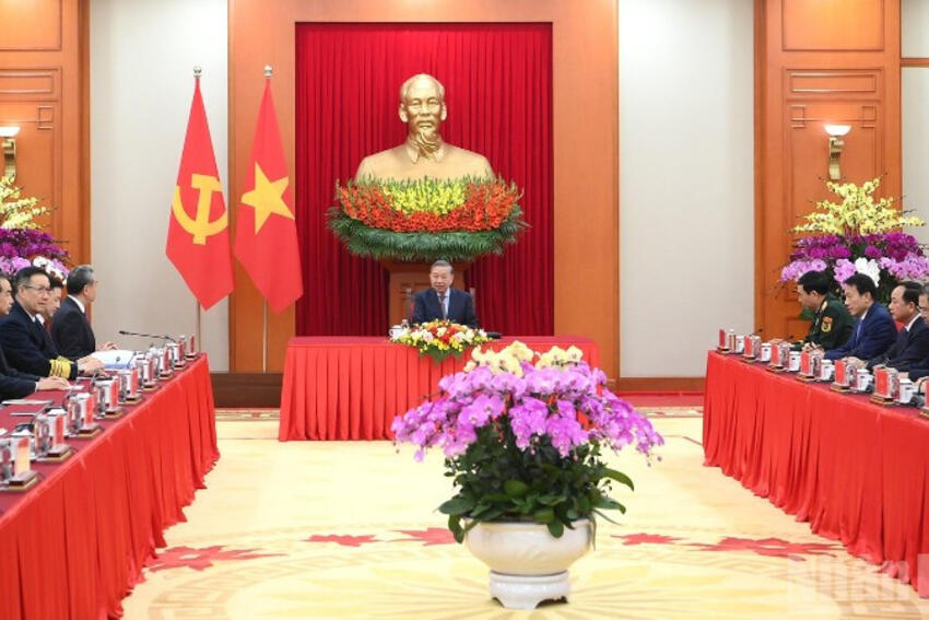 Tổng Bí thư Tô Lâm tiếp Bộ trưởng Ngoại giao, Quốc phòng, Công an Trung Quốc sang dự Hội nghị về cơ chế đối thoại chiến lược 3+3