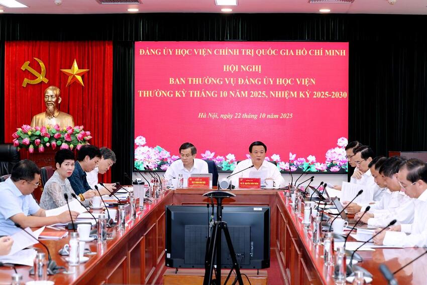 Ban Thường vụ Đảng ủy Học viện họp thường kỳ tháng 10/2025