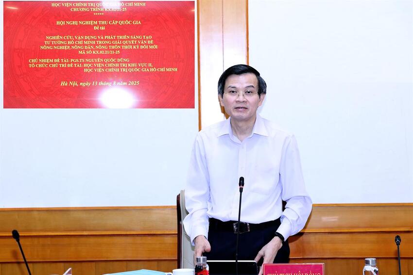 Nghiệm thu Đề tài cấp Nhà nước “Nghiên cứu, vận dụng và phát triển sáng tạo tư tưởng Hồ Chí Minh trong giải quyết vấn đề nông nghiệp, nông dân, nông thôn thời kỳ đổi mới”