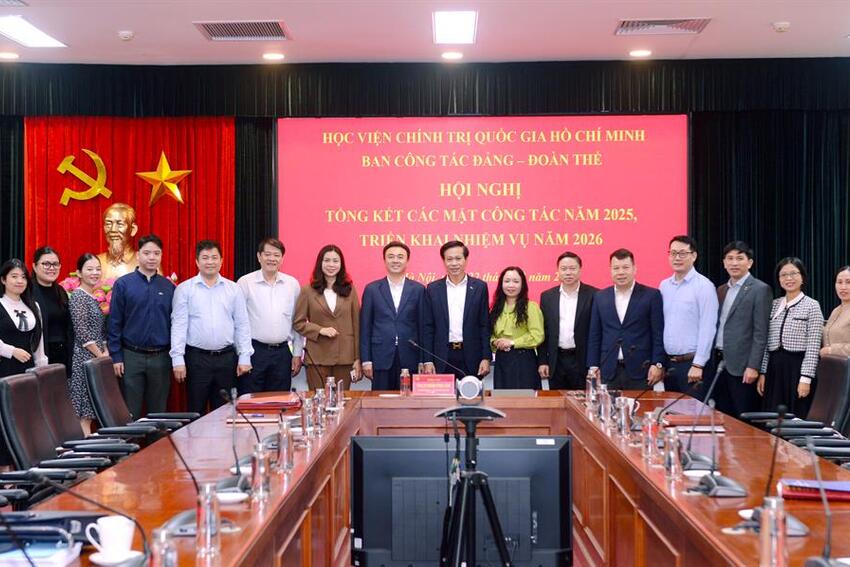 Ban Công tác Đảng - Đoàn thể tổ chức Hội nghị tổng kết các mặt công tác năm 2025, triển khai nhiệm vụ năm 2026