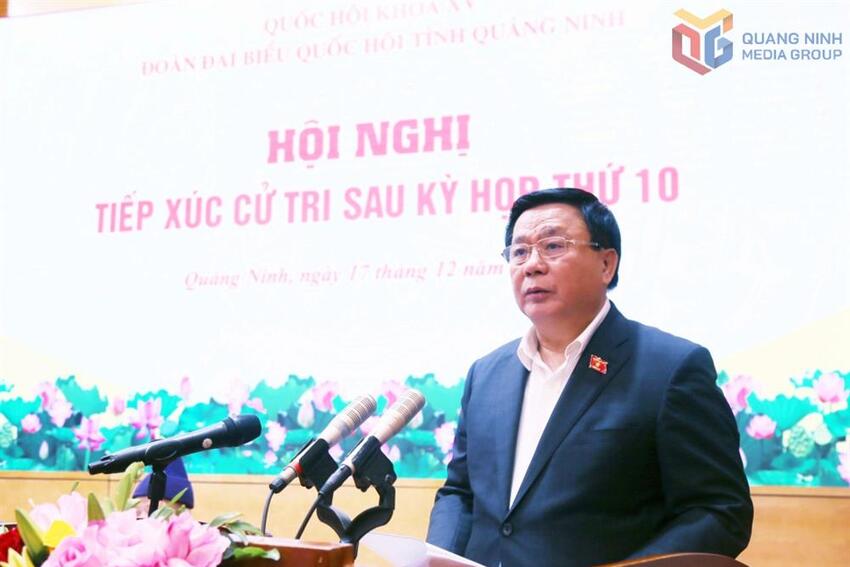 Đồng chí Ủy viên Bộ Chính trị, Giám đốc Học viện, Chủ tịch Hội đồng Lý luận Trung ương và Đoàn ĐBQH tỉnh Quảng Ninh tiếp xúc cử tri sau Kỳ họp thứ 10, Quốc hội khóa XV