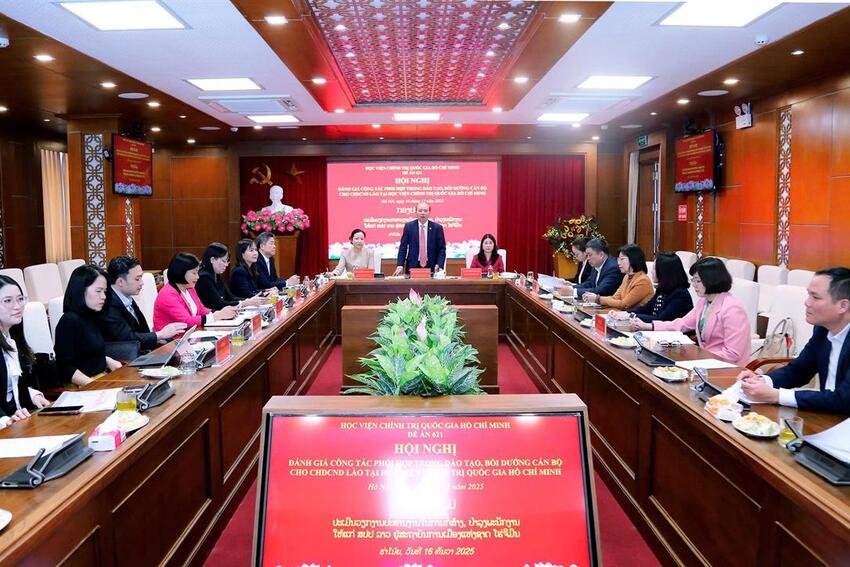 Hội nghị đánh giá công tác phối hợp trong đào tạo, bồi dưỡng cán bộ cho CHDCND Lào tại Học viện Chính trị quốc gia Hồ Chí Minh