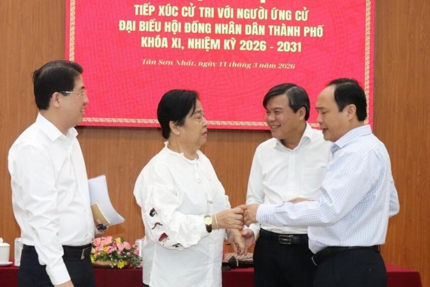 Cử tri phường Tân Sơn Nhất quan tâm việc làm cho thanh niên, chăm sóc người cao tuổi