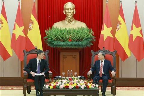 Tổng Bí thư Tô Lâm tiếp Thủ tướng Vương quốc Tây Ban Nha