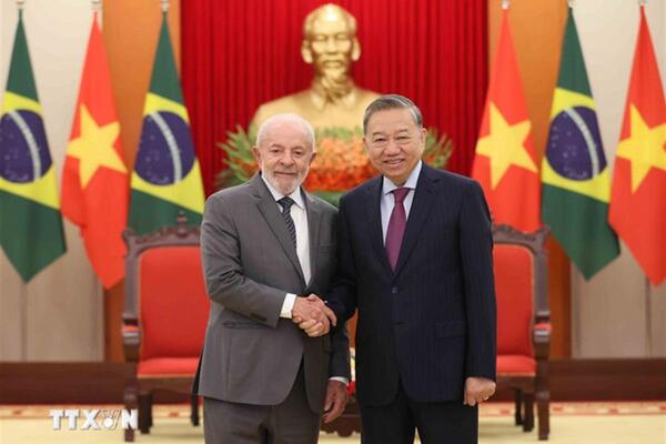 Tổng Bí thư Tô Lâm tiếp Tổng thống Brazil Luiz Inácio Lula da Silva