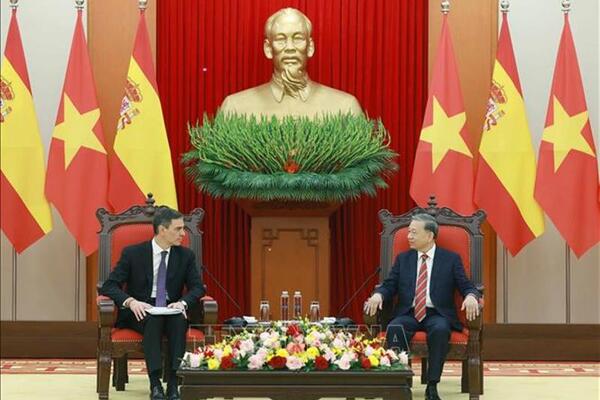 Tổng Bí thư Tô Lâm tiếp Thủ tướng Vương quốc Tây Ban Nha