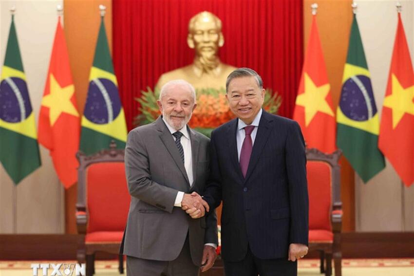 Tổng Bí thư Tô Lâm tiếp Tổng thống Brazil Luiz Inácio Lula da Silva