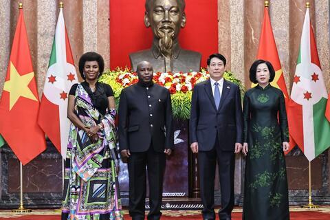 Chủ tịch nước Lương Cường chủ trì lễ đón chính thức Tổng thống Burundi