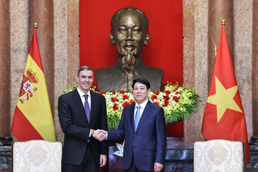 Chủ tịch nước Lương Cường tiếp Thủ tướng Tây Ban Nha Pedro Sánchez