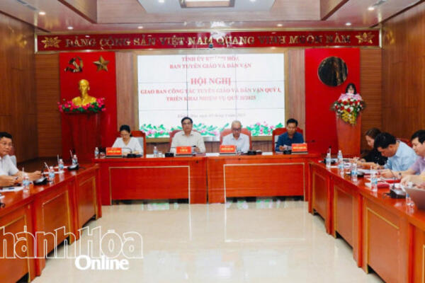 Ban Tuyên giáo và Dân vận Tỉnh ủy giao ban công tác tuyên giáo và dân vận quý I