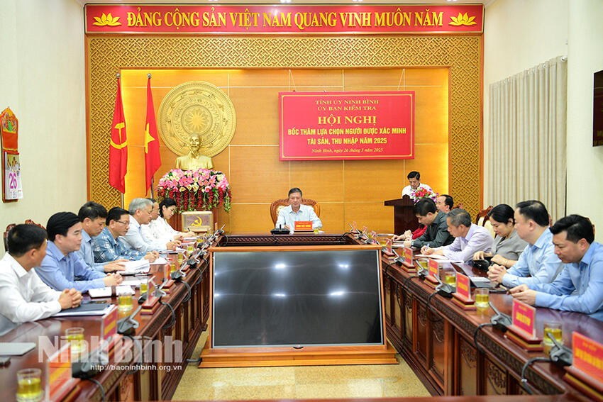 Ủy ban Kiểm tra Tỉnh ủy tổ chức hội nghị bốc thăm lựa chọn người được xác minh tài sản, thu nhập năm 2025