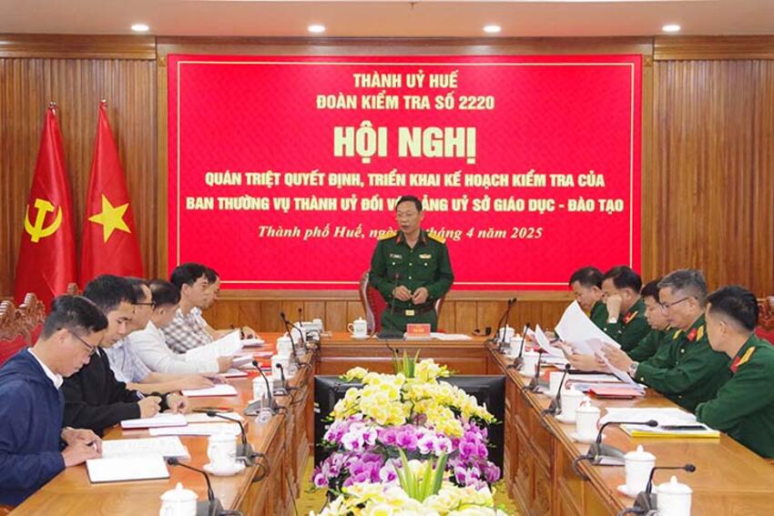 Đoàn kiểm tra số 2220 của Ban Thường vụ Thành uỷ hội nghị triển khai kế hoạch kiểm tra Đảng uỷ sở Giáo dục - Đào tạo