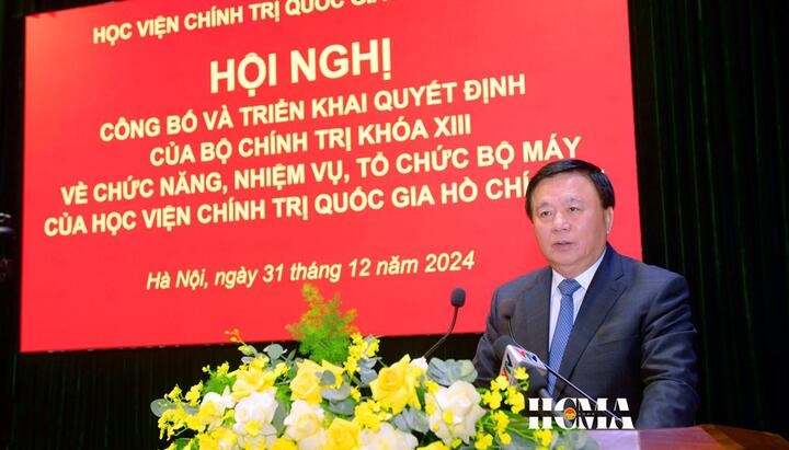 Hội nghị công bố và triển khai Quyết định của Bộ Chính trị về chức năng, nhiệm vụ, tổ chức bộ máy của Học viện Chính trị quốc gia Hồ Chí Minh