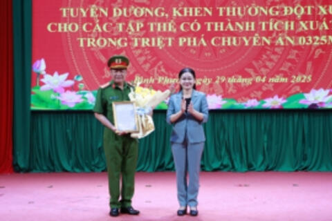 Bình Phước khen thưởng đột xuất các tập thể xuất sắc phá án ma túy lớn