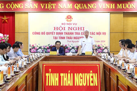 Công bố Quyết định thanh tra công tác nội vụ tại tỉnh Thái Nguyên