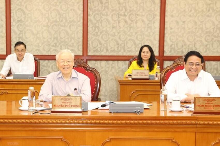 Tổng Bí thư chủ trì cuộc họp Bộ Chính trị, Ban Bí thư về Nghị quyết 23