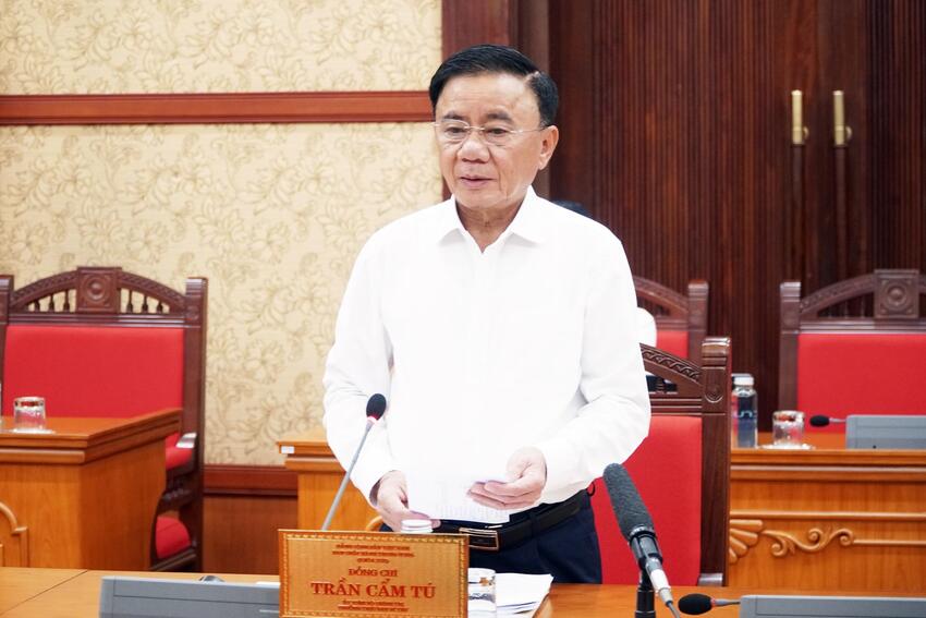 Ảnh: Tổ công tác của Bộ Chính trị làm việc với Ban Thường vụ Thành ủy Đà Nẵng, Tỉnh ủy Quảng Ninh