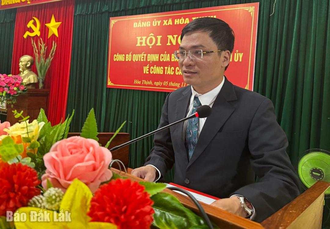 Đồng chí Phương Văn Lành phát biểu nhận nhiệm vụ.