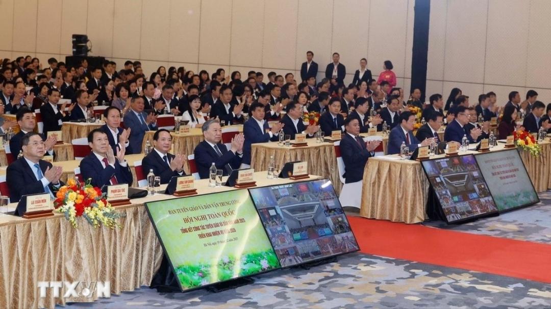   Tổng Bí thư Tô Lâm và các đại biểu dự hội nghị. Ảnh: TTXVN