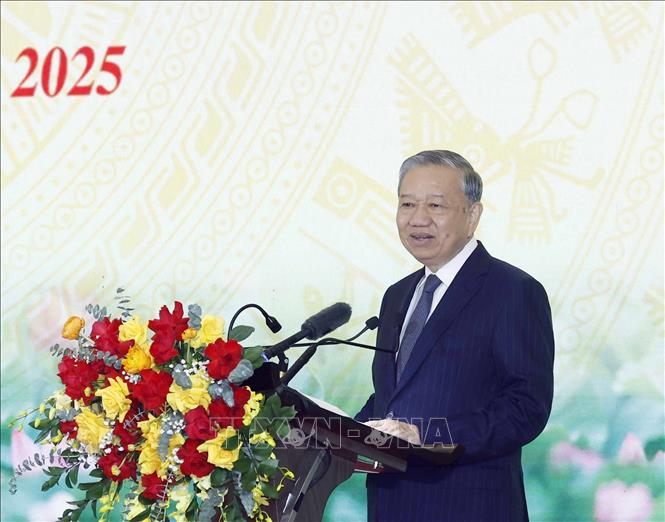 Tổng Bí thư Tô Lâm phát biểu chỉ đạo. Ảnh: Thống Nhất/TTXVN