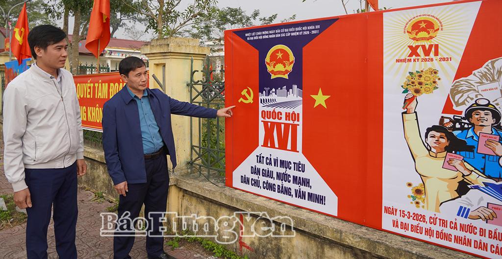 Xã Diên Hà tổ chức tuyên truyền trực quan bầu cử đại biểu Quốc hội khóa XVI và đại biểu HĐND các cấp nhiệm kỳ 2026 - 2031.