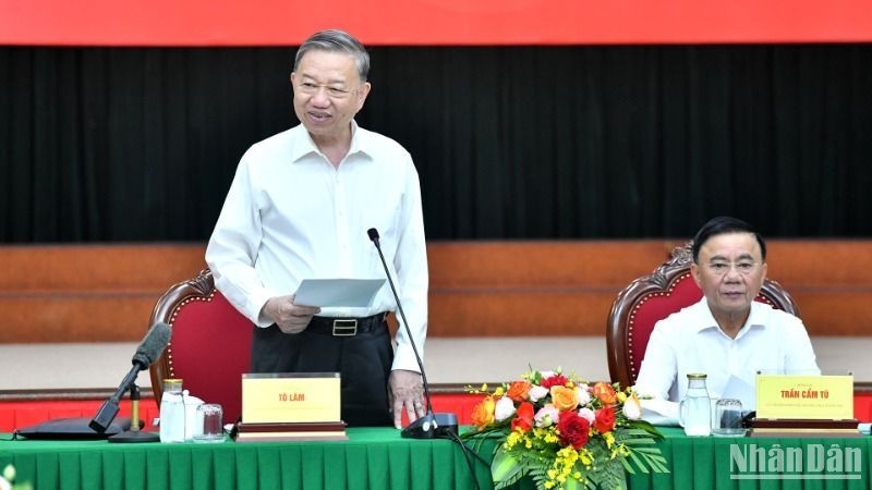 Tổng Bí thư Tô Lâm phát biểu chỉ đạo tại buổi làm việc với Ban Tổ chức Trung ương. (Ảnh: ĐĂNG KHOA) Tổng Bí thư Tô Lâm phát biểu chỉ đạo tại buổi làm việc với Ban Tổ chức Trung ương. (Ảnh: ĐĂNG KHOA)