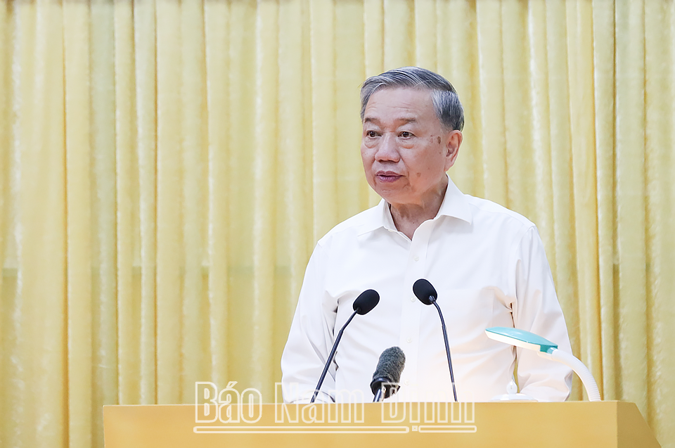 Tổng Bí thư Tô Lâm phát biểu kết luận buổi làm việc.