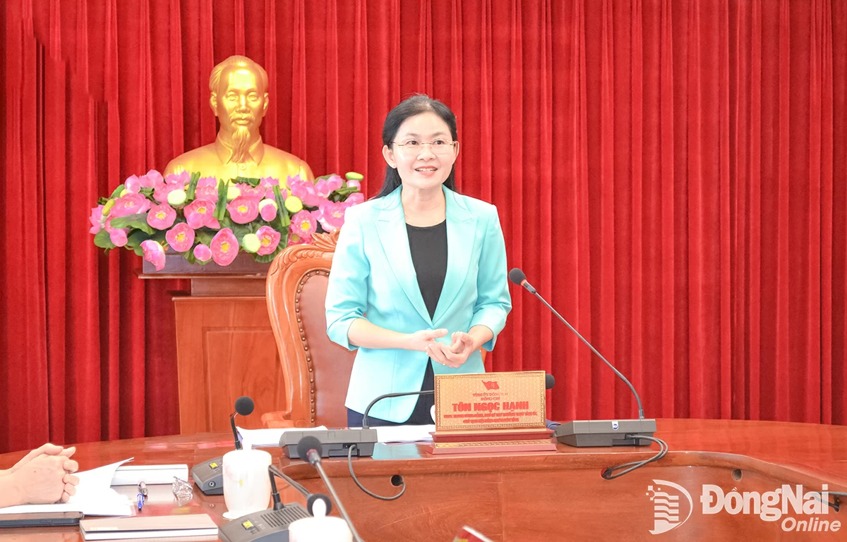 Đồng chí Tôn Ngọc Hạnh, Ủy viên dự khuyết Trung ương Đảng, Phó bí thư thường trực Tỉnh ủy, Chủ tịch HĐND tỉnh phát biểu chỉ đạo tại phiên họp. Ảnh: Phương Hằng