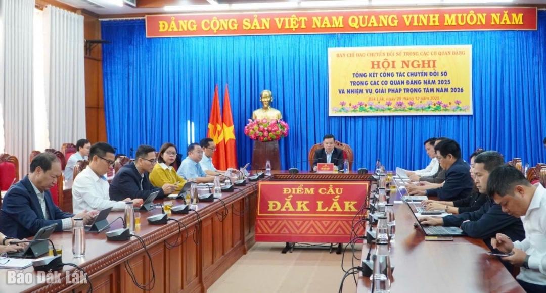 Các đại biểu tham dự hội nghị tại điểm cầu Đắk Lắk.