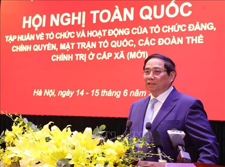 Thủ tướng Phạm Minh Chính phát biểu chỉ đạo Hội nghị. Ảnh: Văn Điệp/TTXVN    
