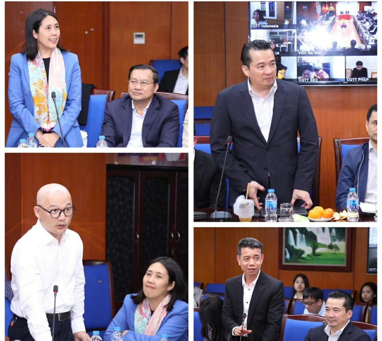 Trưởng Cơ quan đại diện ngoại giao Việt Nam ở nước ngoài đòng góp ý kiến tại buổi làm việc. (Ảnh: Thành Long)