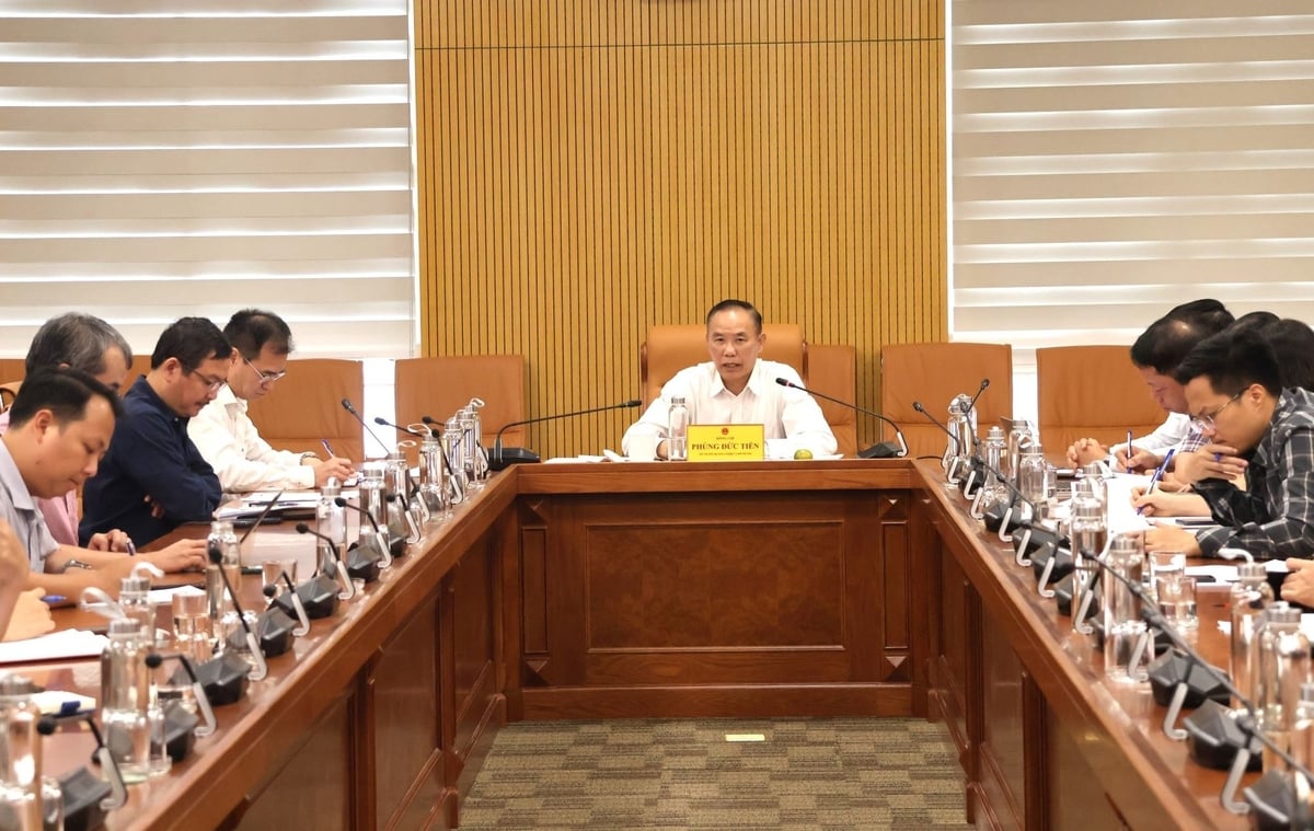 Thứ trưởng Bộ Nông nghiệp và Môi trường Phùng Đức Tiến chủ trì cuộc họp chiều 3/6. Ảnh: Trung Nguyên.