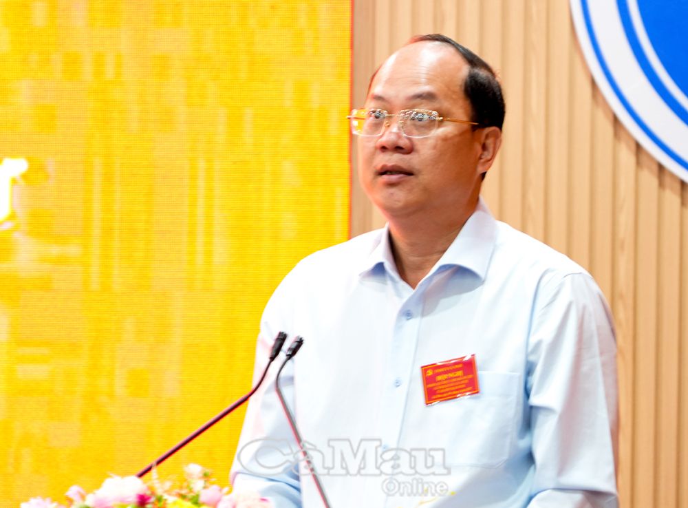ảnh tu01: Bí thư Tỉnh uỷ Nguyễn Hồ Hải phát biểu tại hội nghị