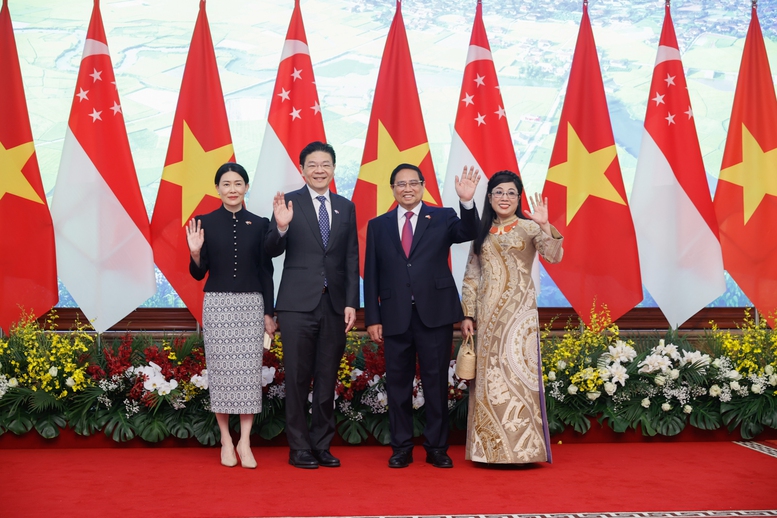 Thủ tướng Phạm Minh Chính chủ trì Lễ đón Thủ tướng Singapore thăm chính thức Việt Nam- Ảnh 7.