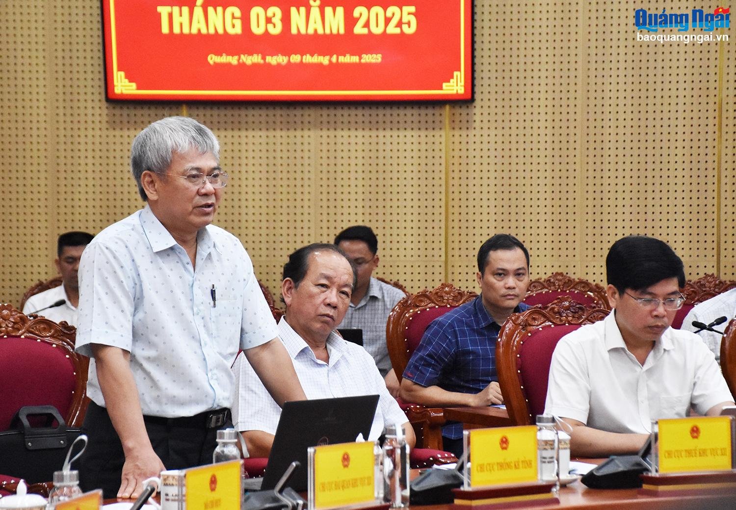 Lãnh đạo Chi cục Thống kê tỉnh phát biểu tại phiên họp.