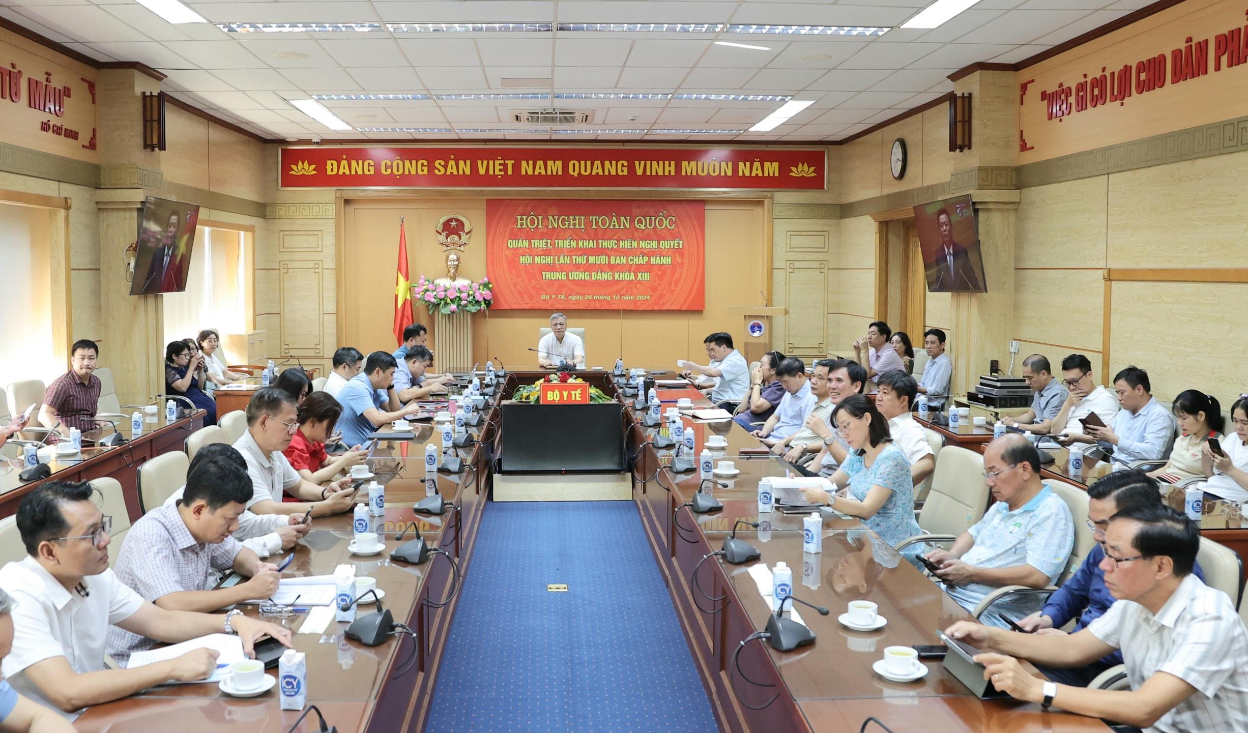 Điểm cầu Bộ Y tế kết nối Hội nghị toàn quốc quán triệt, triển khai thực hiện Nghị quyết Hội nghị Trung ương 10 khoá XIII- Ảnh 4.